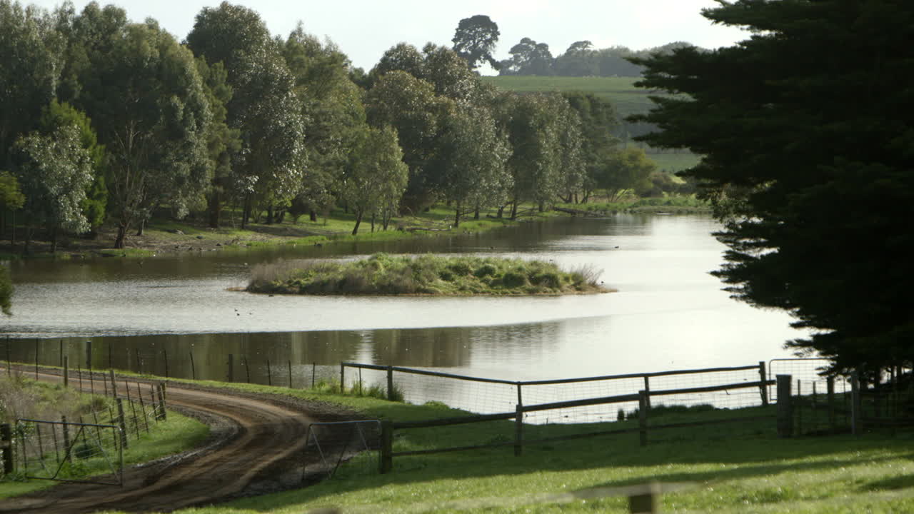 lago rural en un día soleado