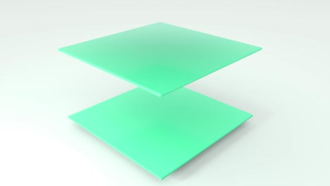 set of different color plane flaying and rotating geometric shapes object. 4k seamless loop animation footage.