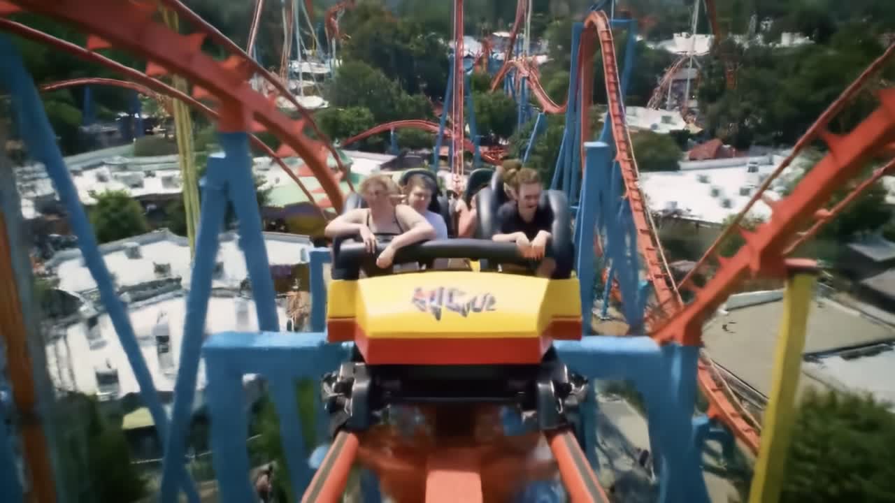 Thrilling Roller Coaster Adventure: Capturing the Excitement of Amusement Park Rides with Friends Unleashing Joy on an Unforgettable Journey