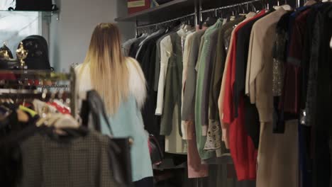 woman shopping in a clothing store