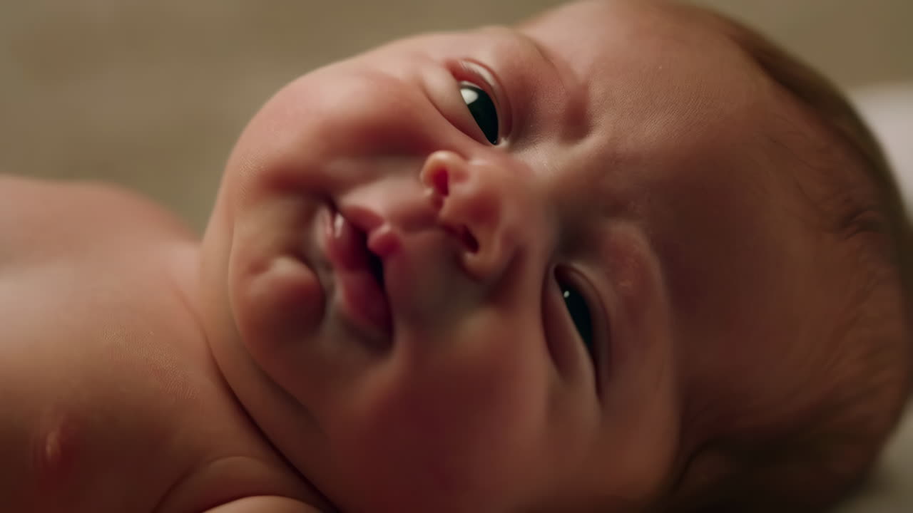 Close-up de um Bebê Recém-nascido Chorando