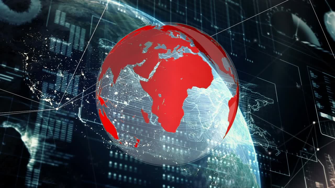 Animation of globe over data processing