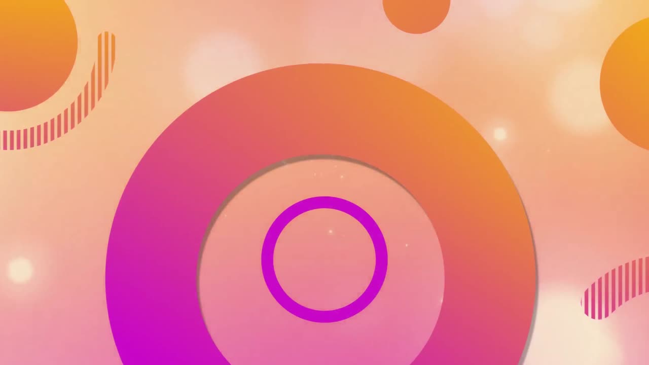 animación de formas en movimiento sobre un fondo rosado.