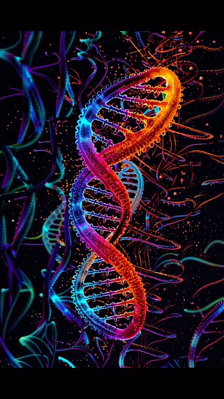 Colorful 3D DNA Double Helix