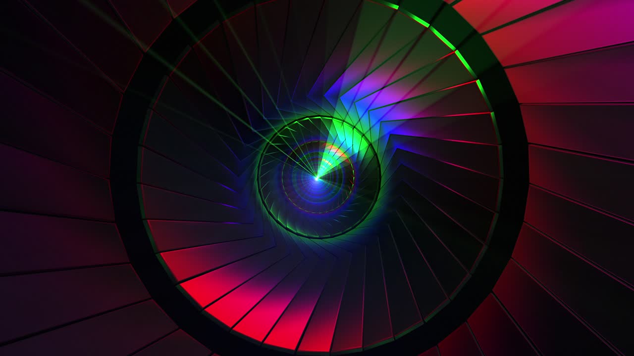 túnel futurista abstracto con patrones geométricos brillantes