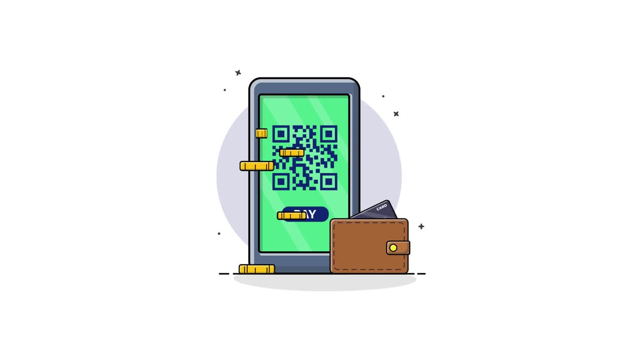 Smartphone with QR Code for Digital Payment and Wallet