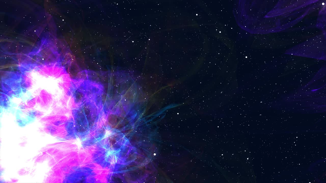 fondo espacial colorido generado por computadora: nebulosa en espiral, estrellas y galaxias. representación 3d