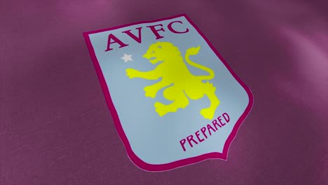 aston villa football club logo on a purple jersey