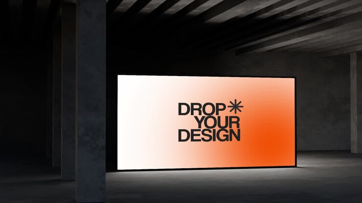 Digital Display Screen Mockup