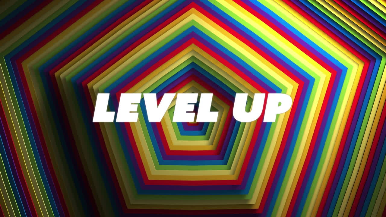 animación del texto de nivel superior sobre la forma del arco iris