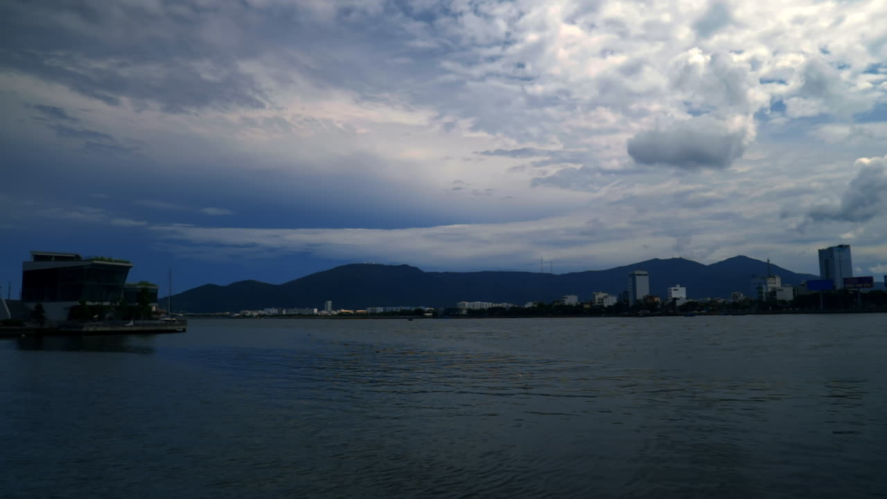 Standing and looking in the city Da Nang. (Vietnam)