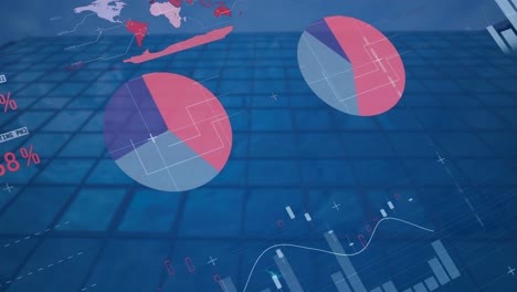 Animation-of-statistical-data-processing-against-low-angle-view-of-tall-building