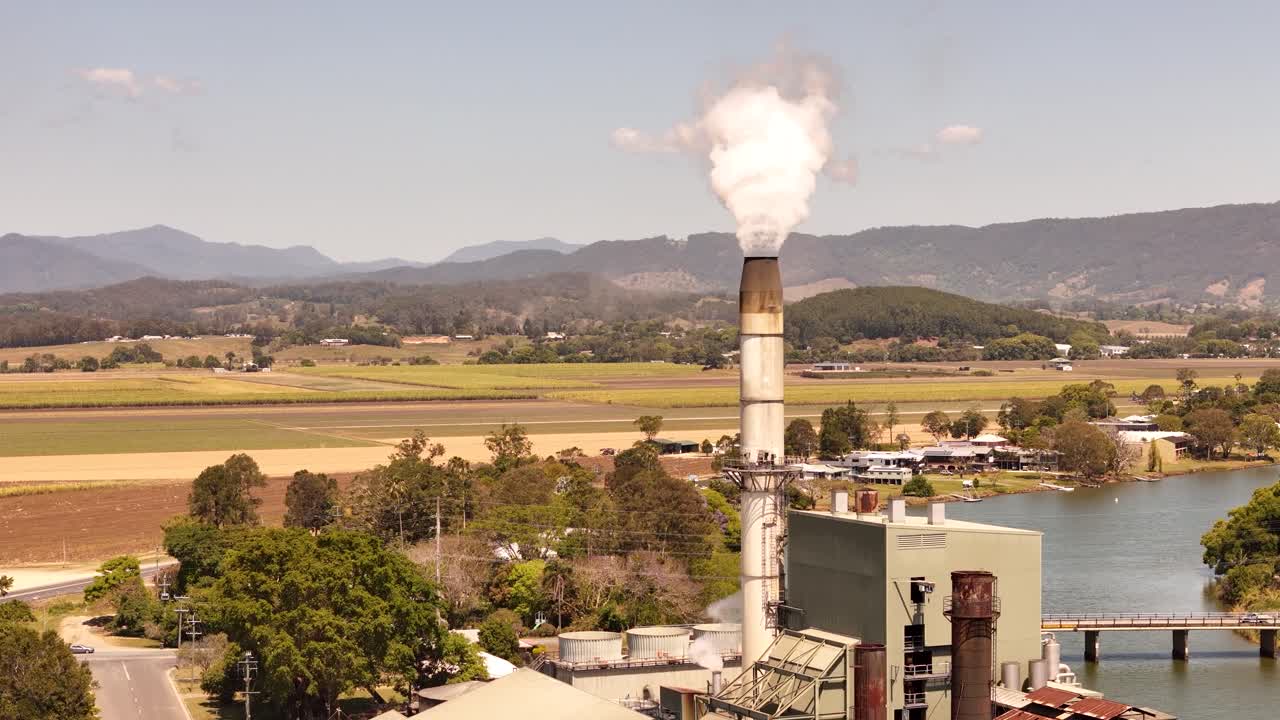 Flying towards a Sugar Mill in Australia