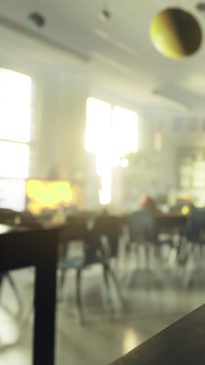 Light shines through classroom window during afternoon study session ...