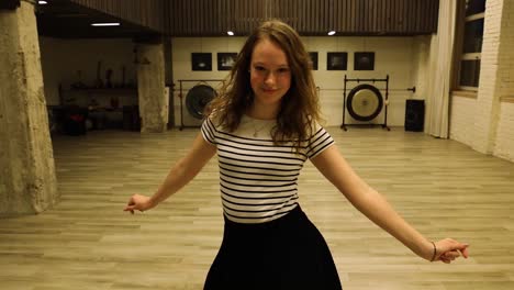 talented teenage female dancer dancing