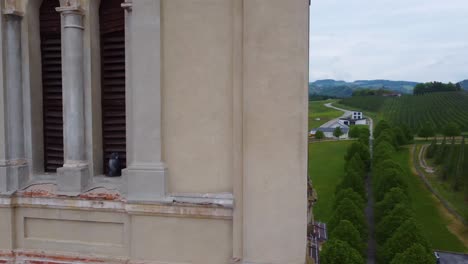 close-up drone video, exterior of the clock tower of st