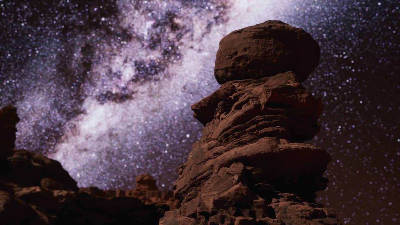 rocas rojas y la vía láctea cielo nocturno en moab utah