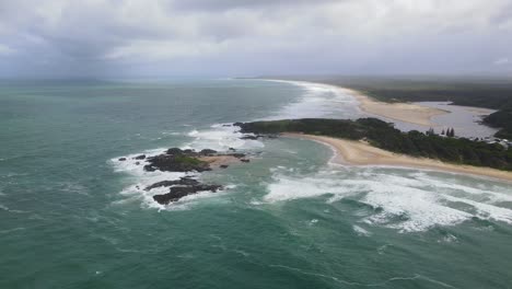 overlooking bonville headland at town beachside of sawtell in new south wales, australia
