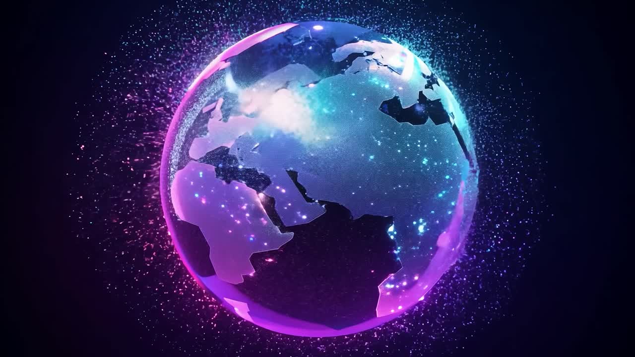 globo de la tierra digital brillante