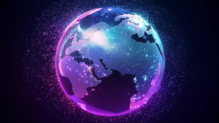 Glowing Digital Earth Globe