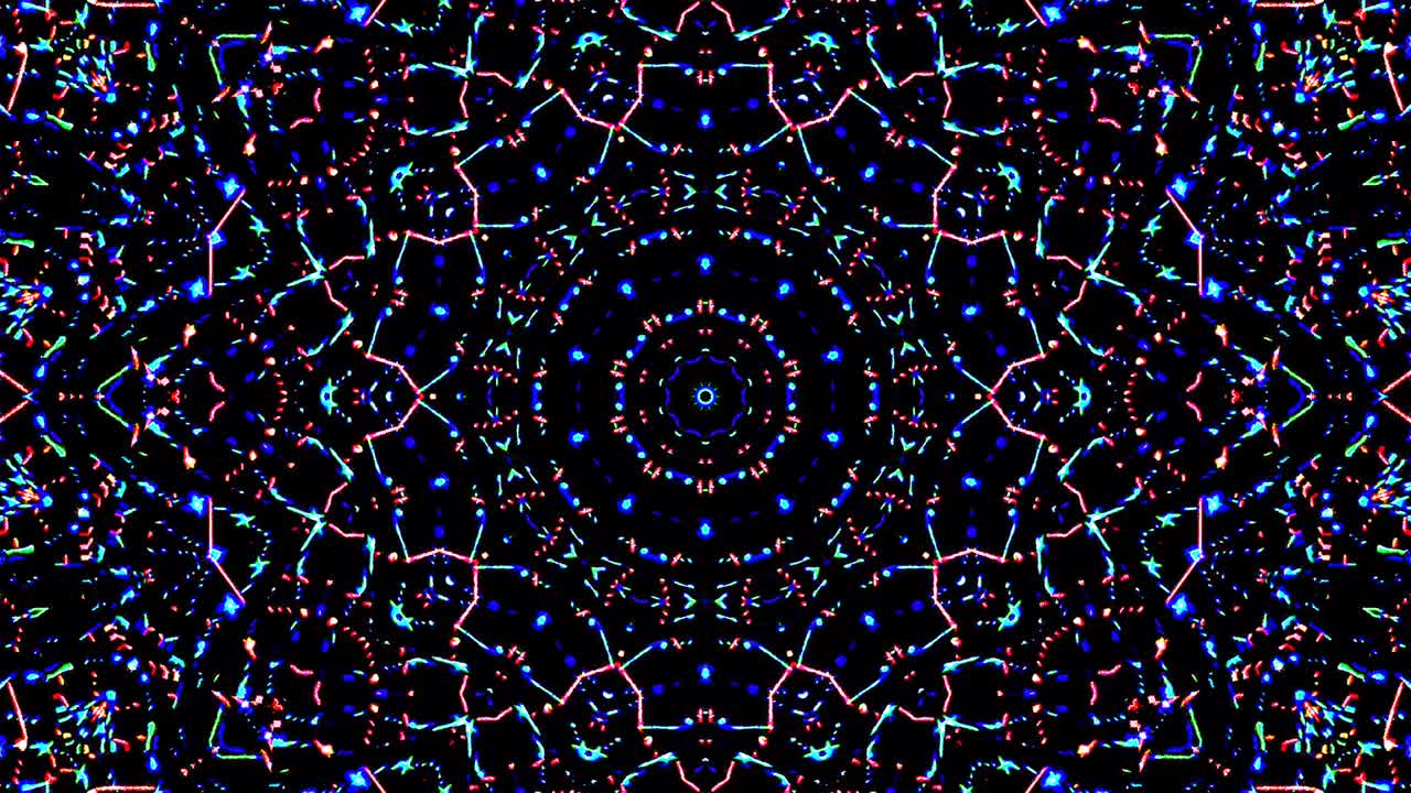 hermoso caleidoscopio abstracto brillante colorido conjunto de luz movimiento suave