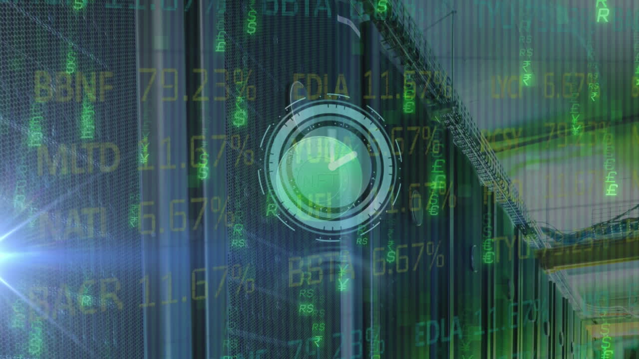 데이터 처리의 애니메이션과 서버 방에서 시계를 움직이는 것