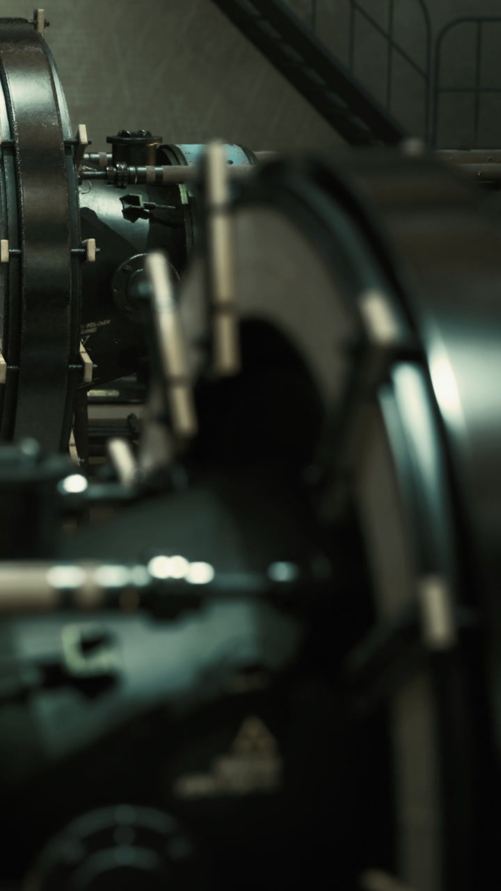 Engine gears whirring in a vintage factory filled with intricate machinery