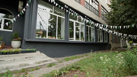 plant shop facade with decorations