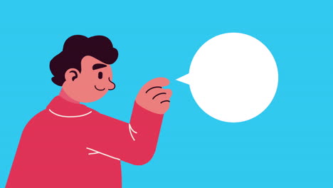 man with speech bubble character animation