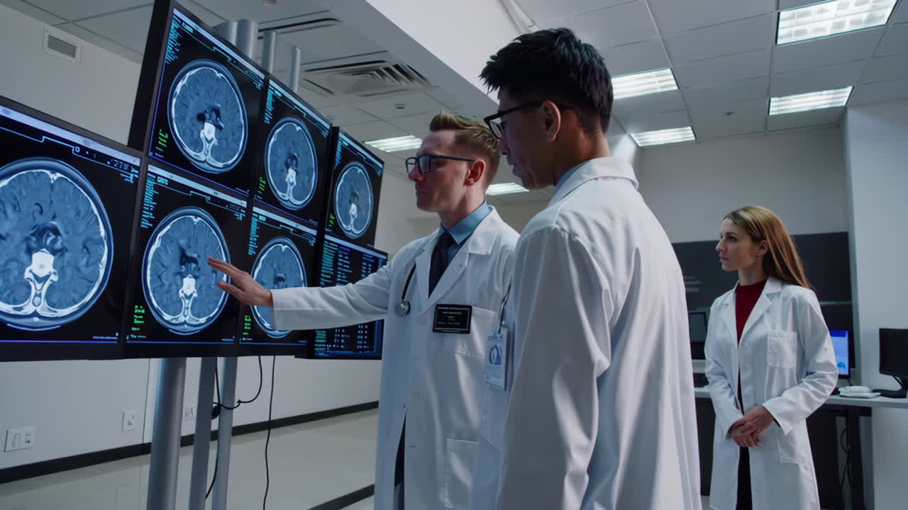 Professionisti medici esaminano le scansioni cerebrali