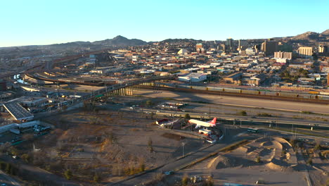 mesmerizing aerial footage of the international bridge boundary between the two countries, usa and mexico