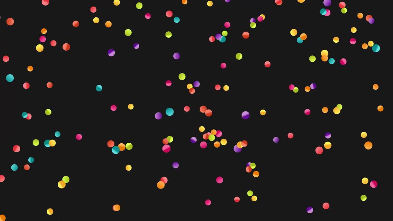 Multicolored confetti falling.
