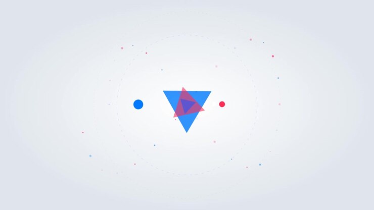 Abstract Motion Graphic of Rotating Geometric Triangles