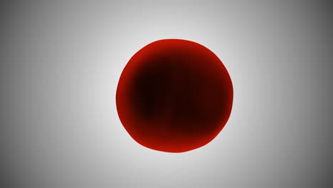 superficie esférica roja ondulada, metamorfosis de forma amorfa