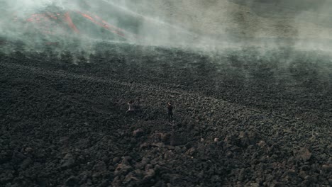 people at pacaya volcano hike after big eruption in guatemala