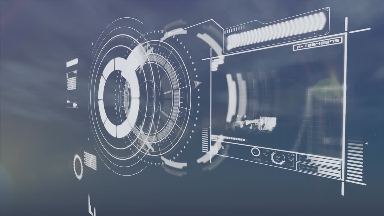 Animation of scope scanning and data processing on screens