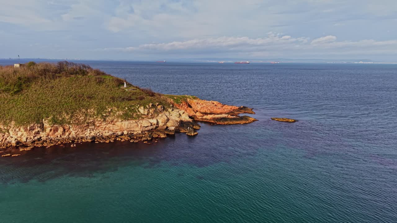 Scenic aerial view of the Bulgarian coastline with rocky outcrops