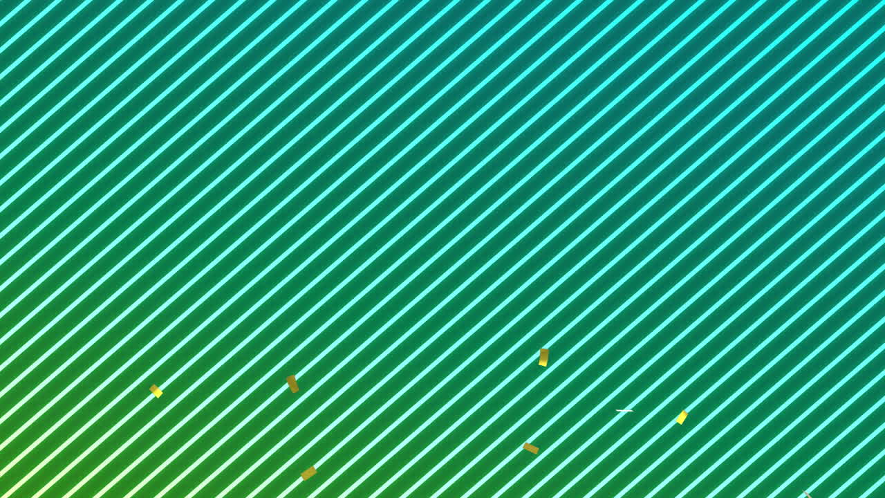 그라디엔트 초록색에서 노란색으로  ⁇ 인 배경 위에 떨어지는 콘페티의 애니메이션