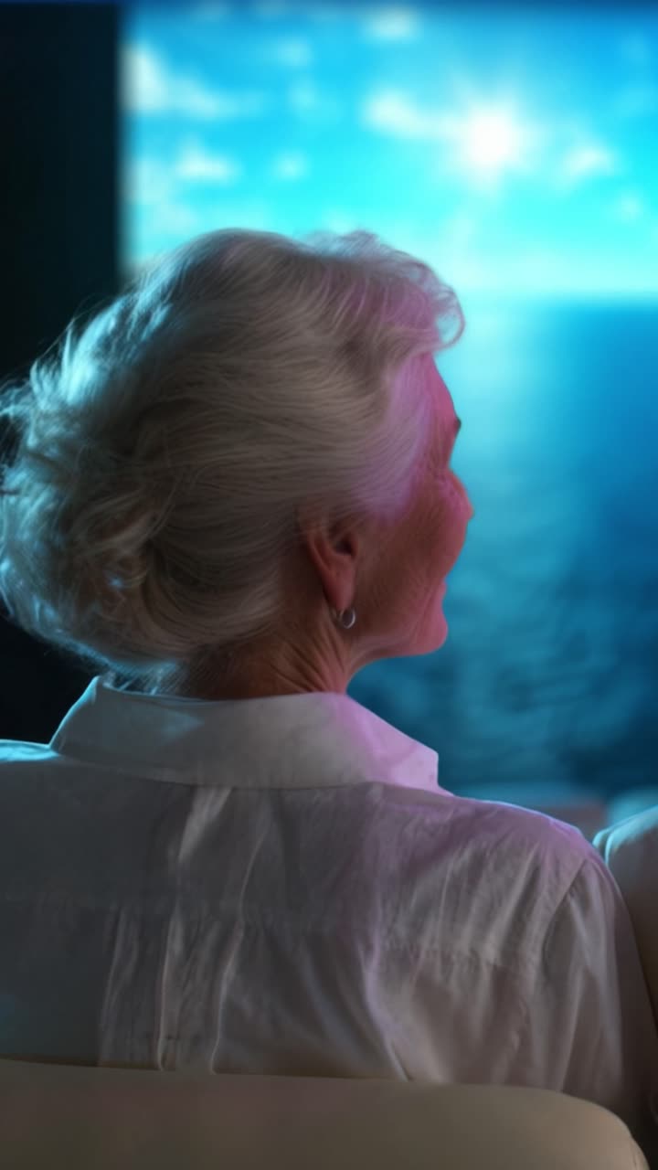 A Serene Moment by the Ocean: Capturing the Timeless Connection Between Two Individuals Overlooking a Beautiful Seascape with Blue Skies and Gentle Waves