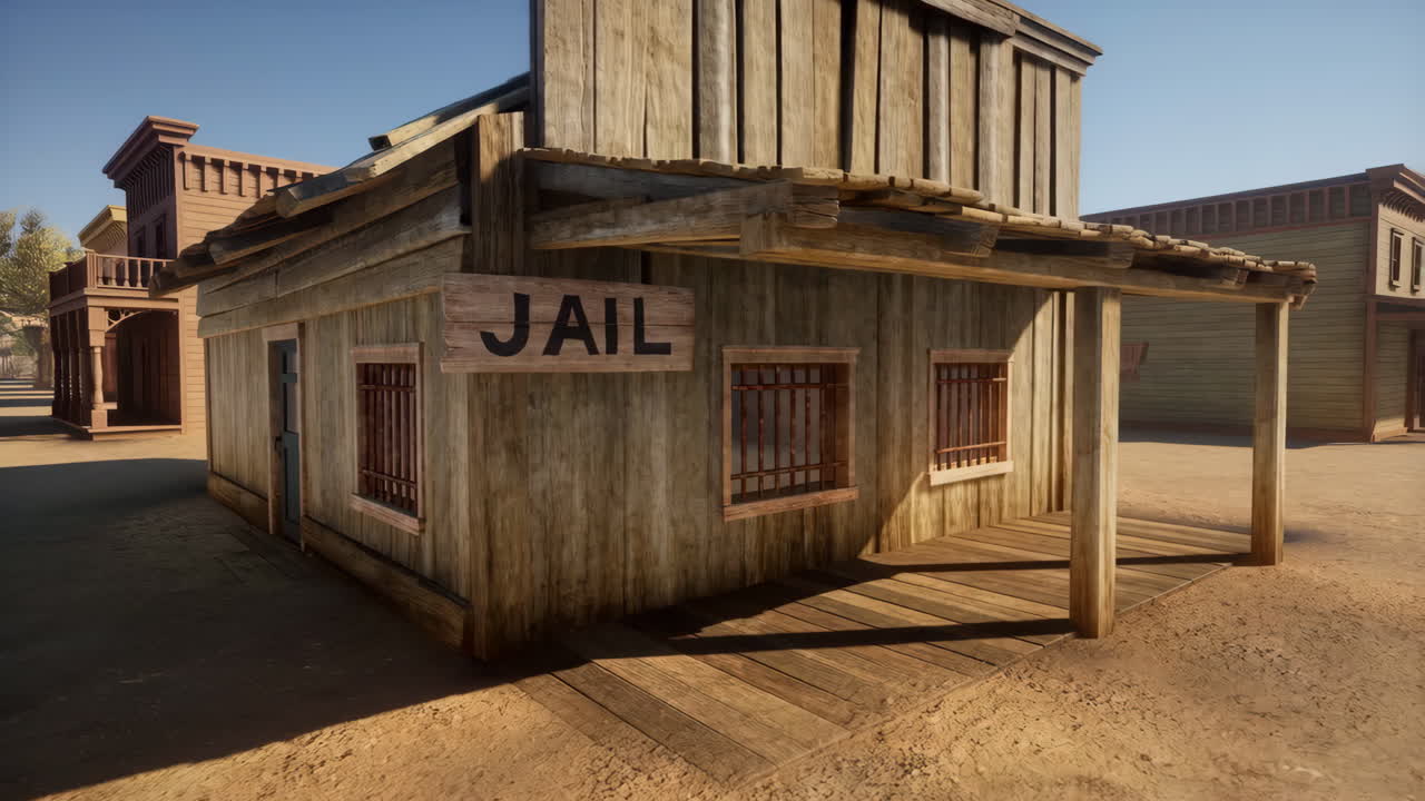 Old West Jail in a Desert Town