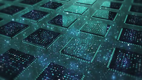placa de circuito de inteligencia artificial. transmisión de datos de alta velocidad. bucle perfecto