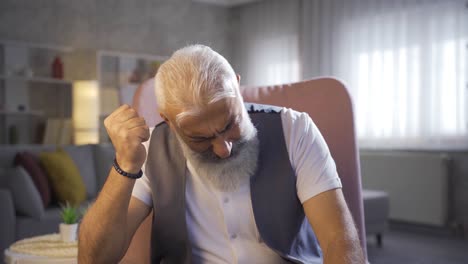 depressed mature man feels regret and sadness.