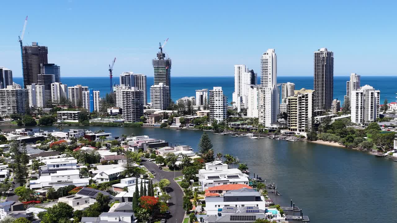 Coastal Cityscape with Skyscrapers