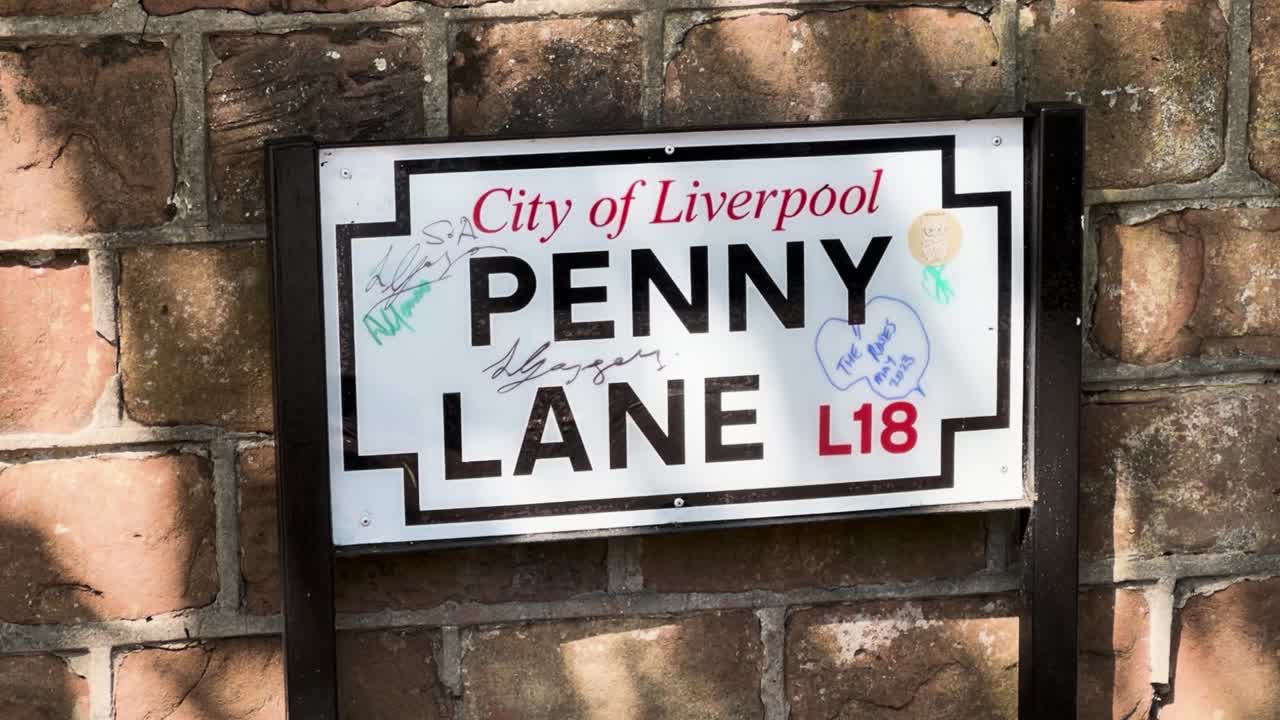 Penny Lane Street Sign Liverpool Close Up
