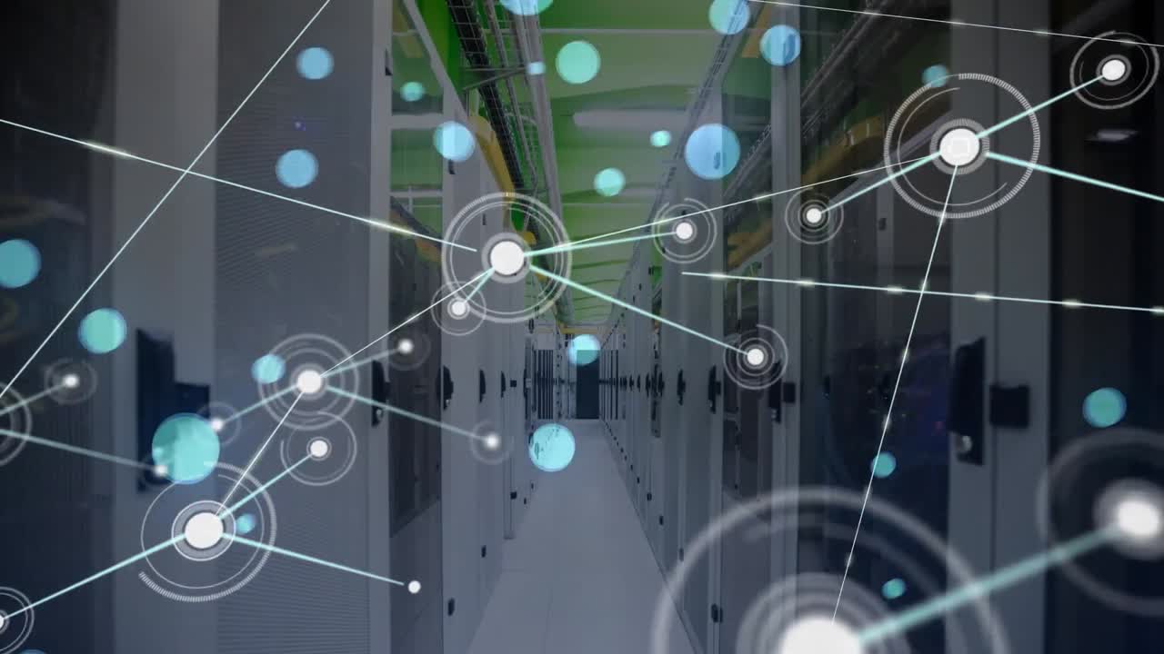 Animation of network of connections over computer servers