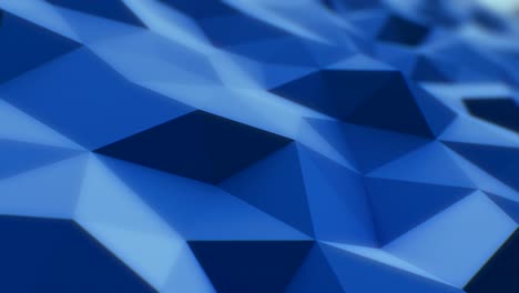la superficie de poli azul baja se mueve lentamente en animación 3d en bucle. concepto de fondo sin costuras en 4k, uhd.