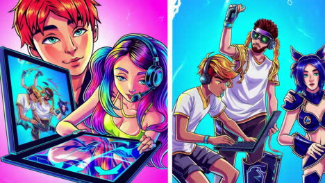 vibrant anime and abstract digital art collection