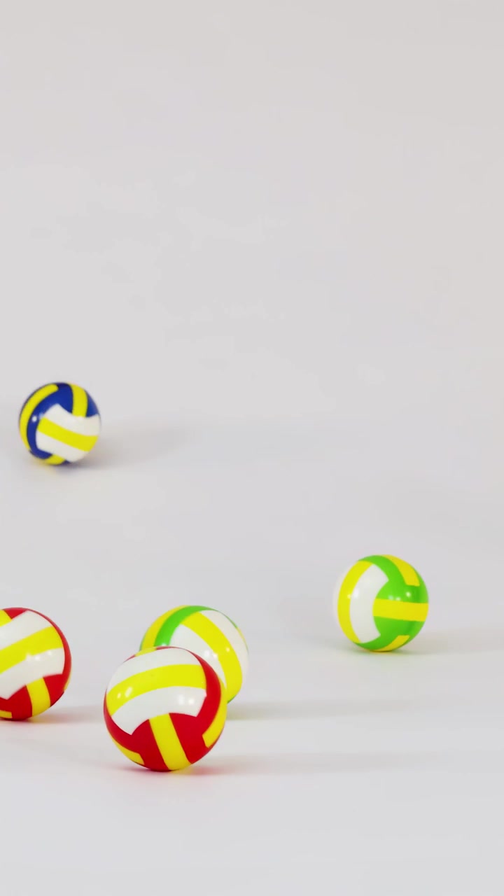 Bola Voli Mini Jatuh dan Memantul dalam Gerak Lambat
