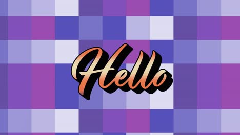 animation of hello text over colorful squares