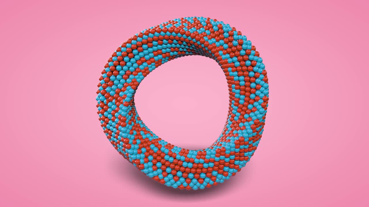render 3d anillo abstracto giratorio. anillo de moebius. diseño de movimiento. patrón hipnótico suave. bucle sin costuras.